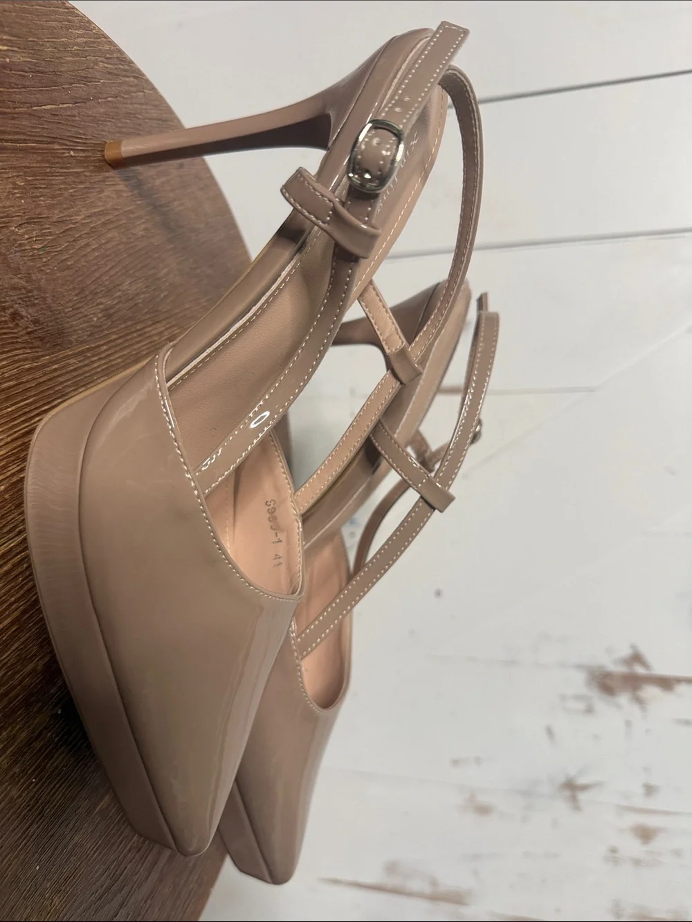 Pointed Toe Nude Slingback Stiletto Pumps - Picture 12 of 16